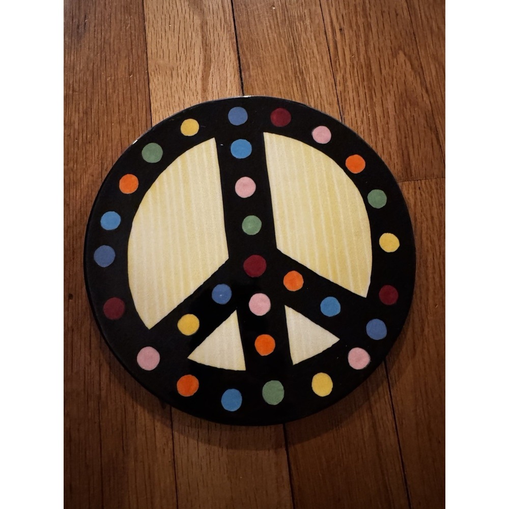 Coton Colors Peace Sign‎ Colorful Black Attachment Ceramic Painted